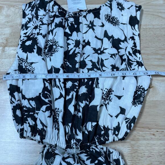 Faithfull the Brand NWT La Pineta Mini Dress Size 4 100% Linen Side Cutouts - Picture 7 of 11